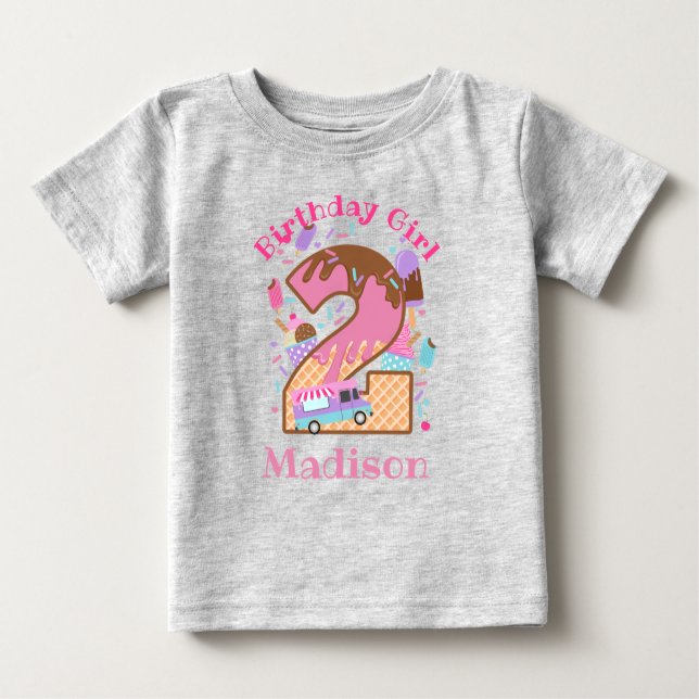 T-shirts pour deuxième anniversaire de glace pour  (Devant)