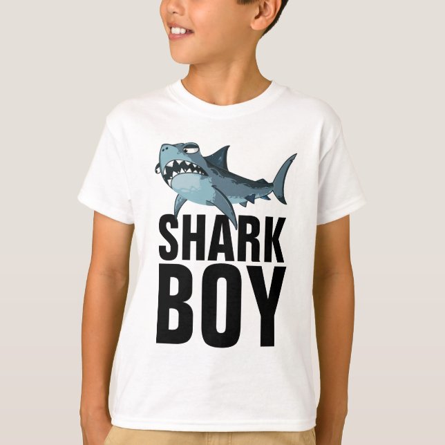 T-SHIRTS POUR ENFANTS, GARÇON DE REQUINS (Devant)