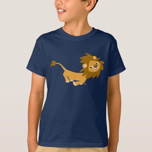 T-Shirts pour enfants Lion en caricature mignonne (Devant)