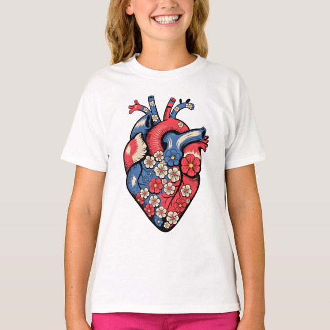 T-shirts pour femmes à coeur vintage usd (Devant)