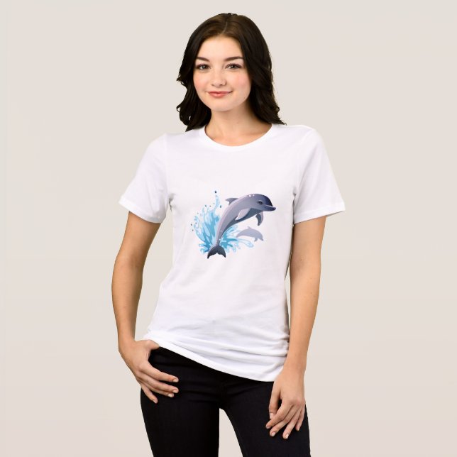 T-shirts pour femmes à marque de dauphin, tenue él (Recto plein)
