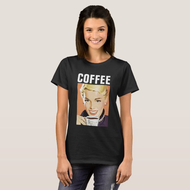 T-SHIRTS POUR FILLE DE CAFÉ RETRO (Devant entier)