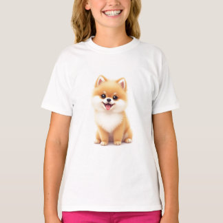 T-shirts pour filles (adorable chiot de Poméranie)