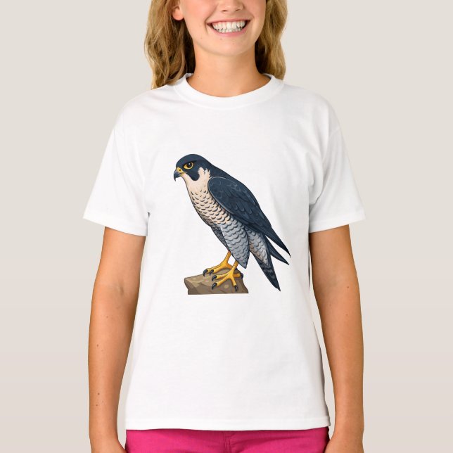 T-shirts pour filles Faucon pèlerin (Devant)
