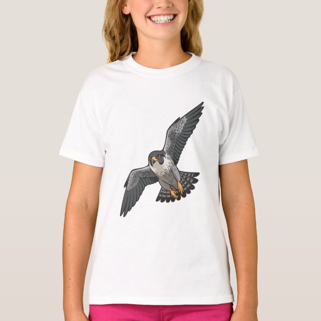 T-shirts pour filles Faucon pèlerin (Devant)
