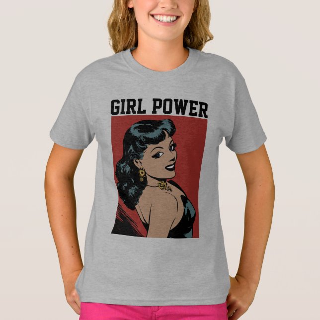 T-shirts pour filles rétro POWER (Devant)