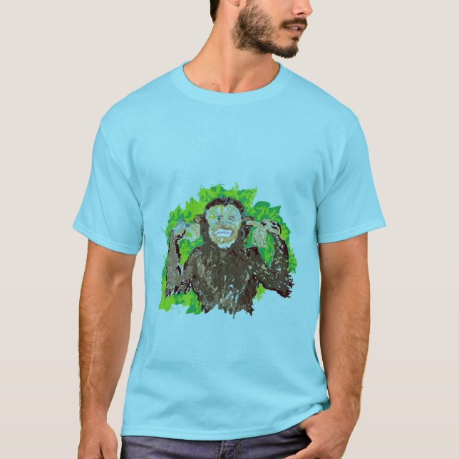 T-shirts pour hommes, joyeux singe (Devant)
