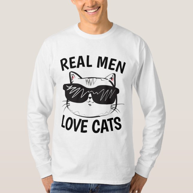 T-shirts pour hommes, VRAIS HOMMES LOVE CATS (Devant)