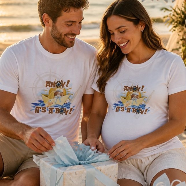 T-shirts pour l'annonce d'un bébé garçon : Ahoy! (Créateur téléchargé)