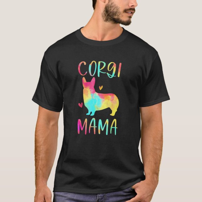 T-shirts pour maman Corgi maman chienne Beagle col (Devant)