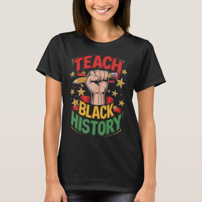 T-shirts pour professeur d'histoire noire Mois de  (Devant)