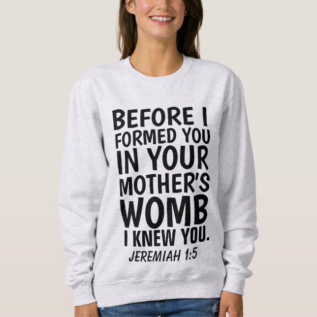 T-shirts PRO-LIFE, JEREMIAH 1:5 (Devant)