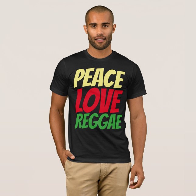 T-shirts REGGAE, PEACE LOVE (Devant entier)