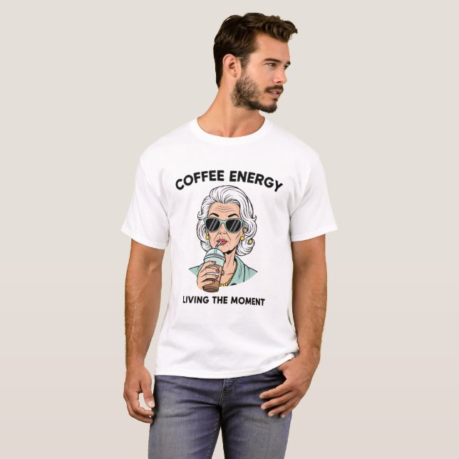 T-shirts rétro chic pour femme senior café glacé (Devant entier)