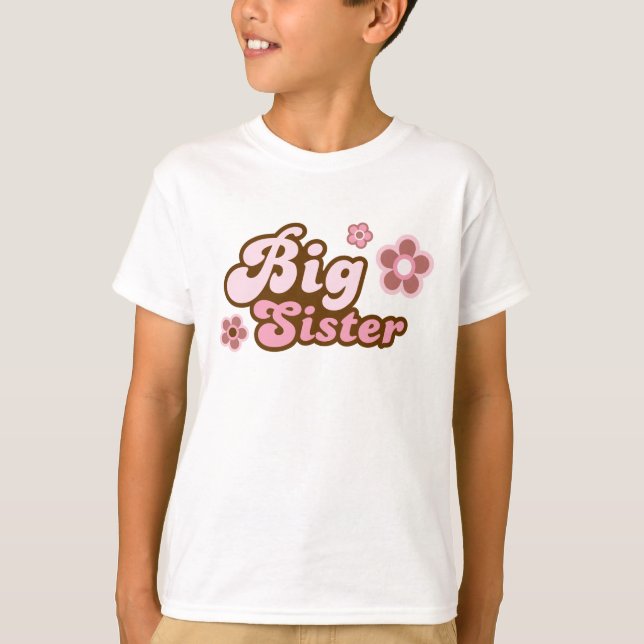 T-shirts rose génial de grande soeur (Devant)