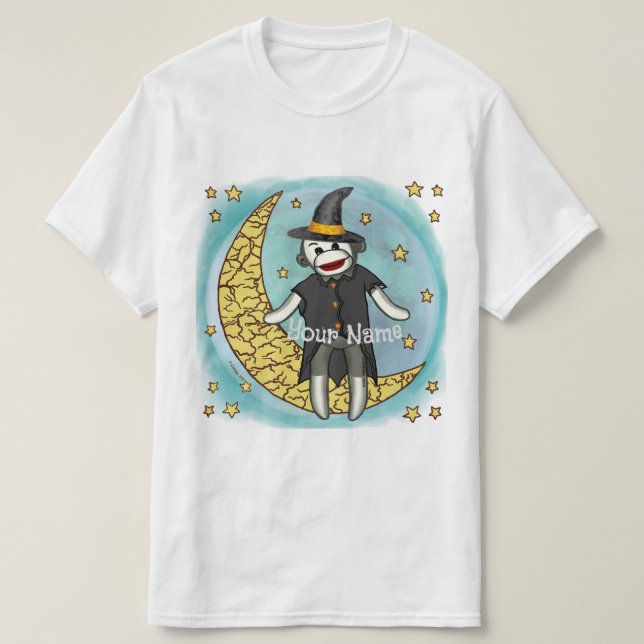 T-shirts Sock Monkey Witch (Design devant)