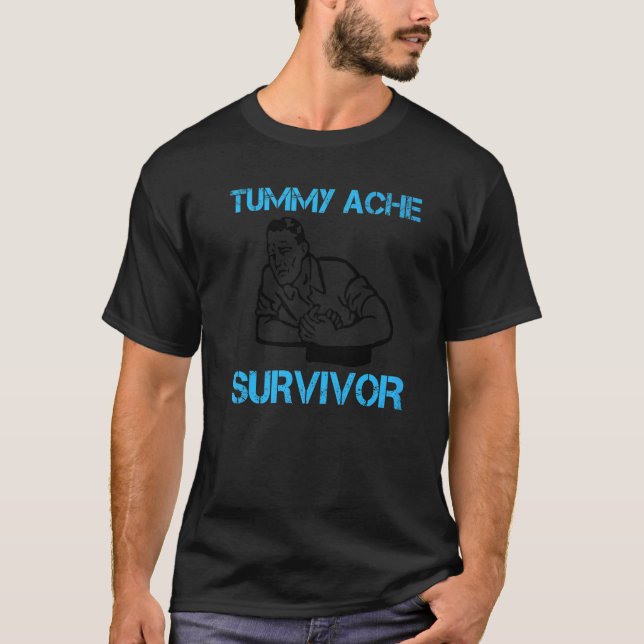 T-shirts Survivant Mal de Ventre Douleur Abdominal (Devant)