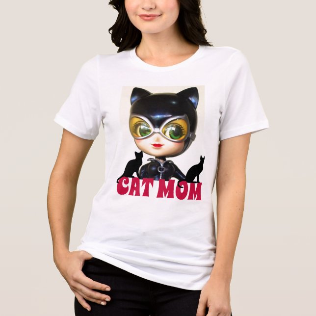 T-SHIRTS TEES CHATTE FEMME, MAMAN CHAT (Recto)
