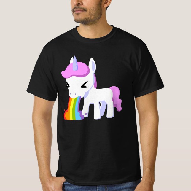 T-SHIRTS UNICORN DE VOMIT RAINBOW (Devant)