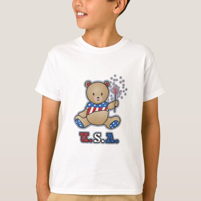 T-shirts USA Teddy Bear Girls (Devant)