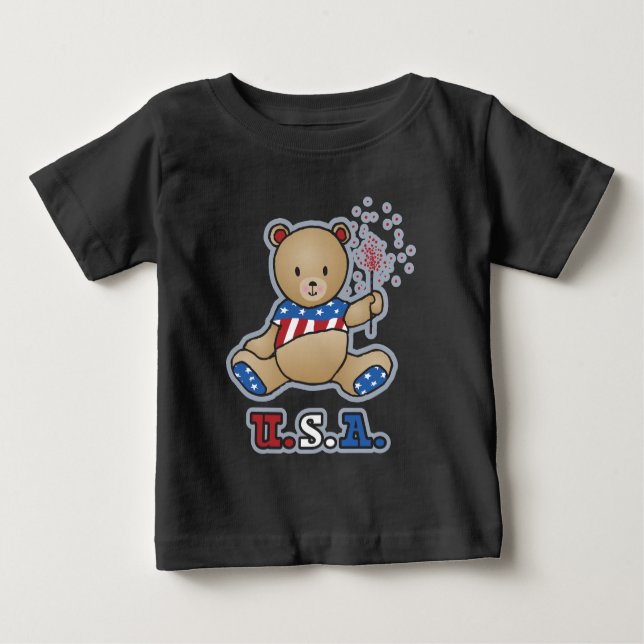 T-shirts USA Teddy Bear Infants & Toddler (Devant)