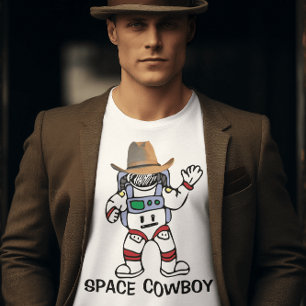 T-SHIRTS VINTAGE DRÔLES POUR HOMMES SPACE COWBOY