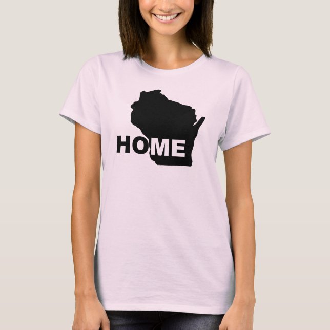 T-shirts Wisconsin Maison Loin de l'État (Devant)