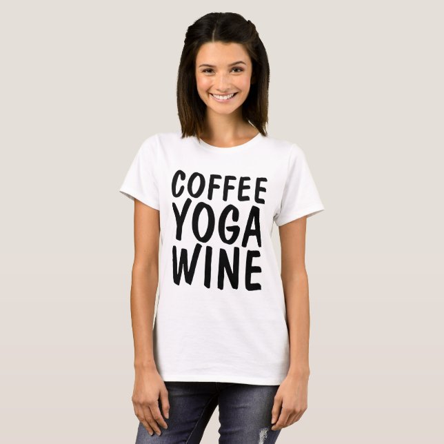 T-shirts YOGA WINE CAFÉ (Devant entier)