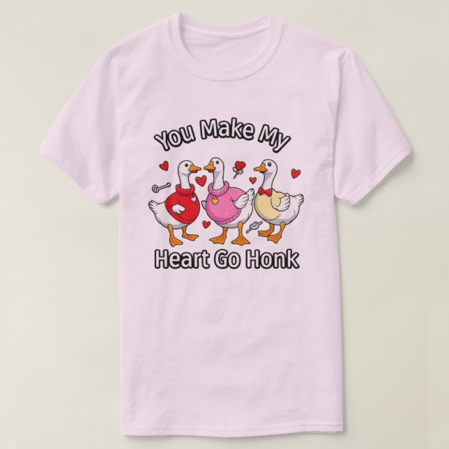 T-shirts "You make my heart go honk" (Design devant)