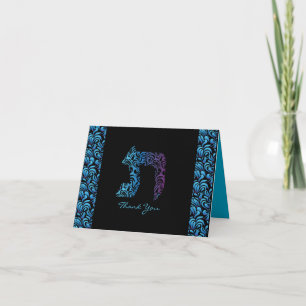 T Taf Bar Bat mitzvah Carte de remerciements