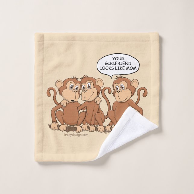 Ta copine a l'air d'un singe drôle (Gant de toilette)