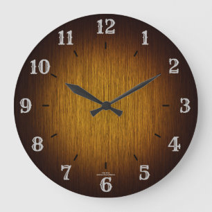 Tabac Sunburst Grainy Wood Look Horloge