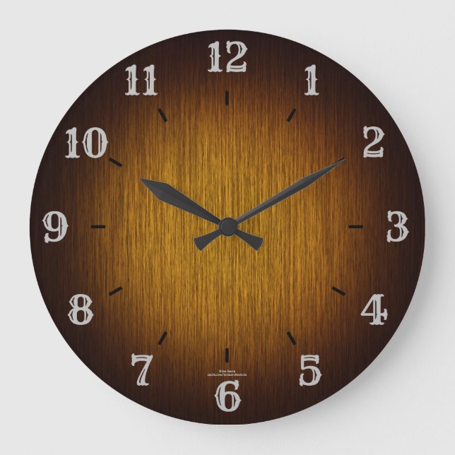 Tabac Sunburst Grainy Wood Look Horloge (Recto)