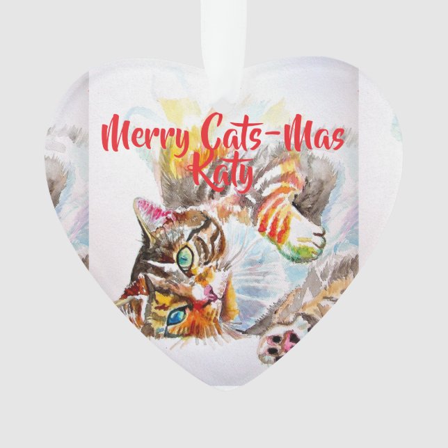 Tabby Cat Cats Merry Christmas Cats-Mus Girls (devant)
