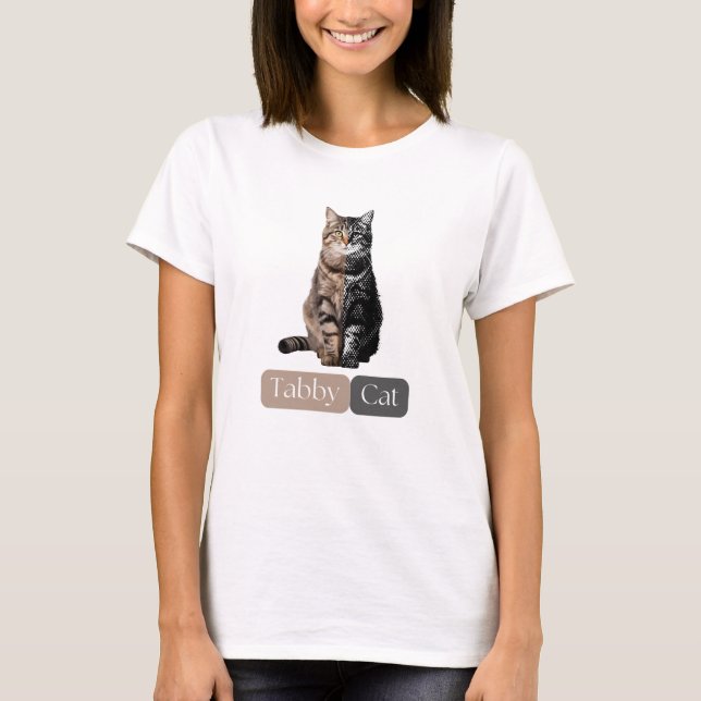 Tabby cat Embrassez l'allure du T-shirt rayé (Devant)