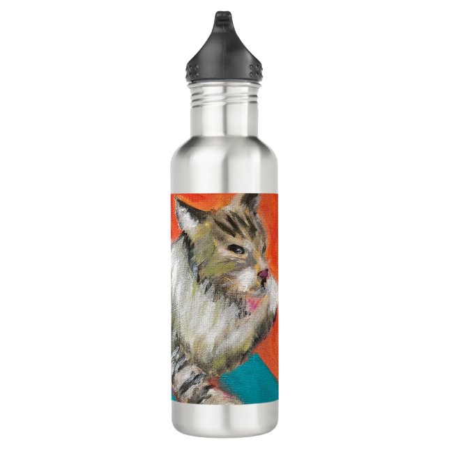 Tabby Cat lave les orteils Bouteille d'eau (Droite)
