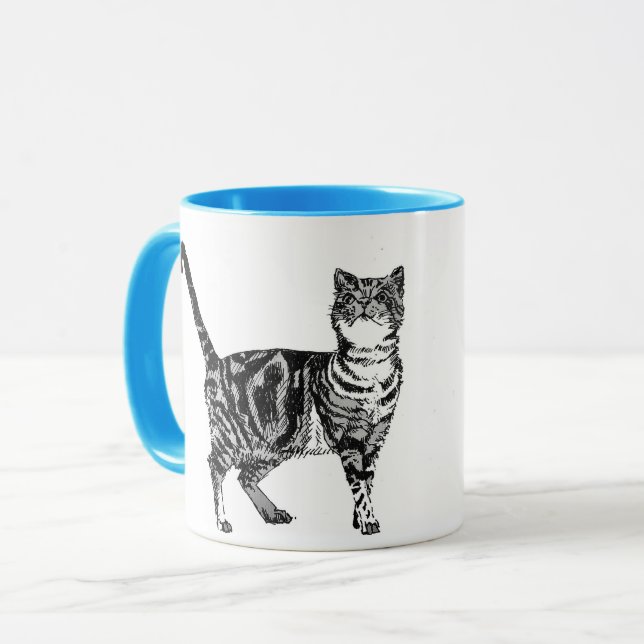 Tabby Cat Mug Blue (Devant gauche)