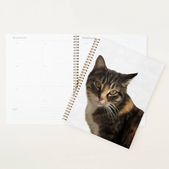 Tabby Cat Portrait Artistique Sur Arrière - plan B (Devant avec enveloppe)