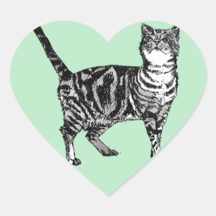 Tabby Cat Stickers Mint Cute Cats familiers Sticke