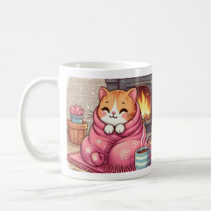 Tabby Chat Sourire Dans La Mug Poème Blanche Café