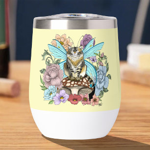 Tabby Fairy Cat Mushroom Floral