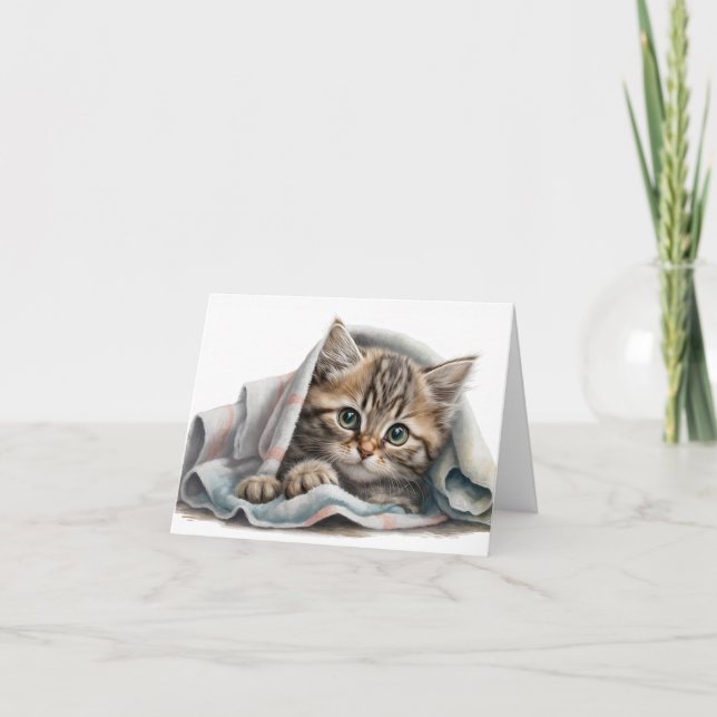 Tabby Kitten sous une couverture (Devant)