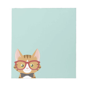 Tabby Orange Hipster Cat Kids Petit Bloc-notes