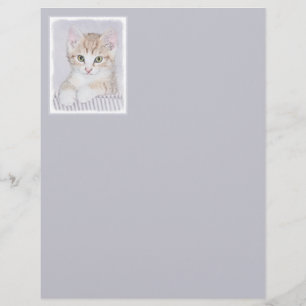 Tabby Orange Kitten Peinture - Art Chat original