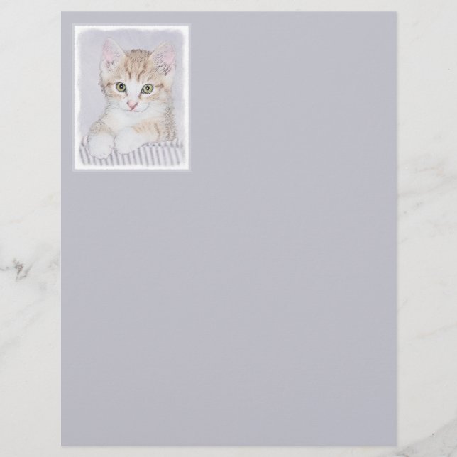 Tabby Orange Kitten Peinture - Art Chat original (Devant)