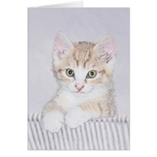 Tabby Orange Kitten Peinture - Art Chat original