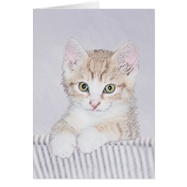 Tabby Orange Kitten Peinture - Art Chat original (Devant)