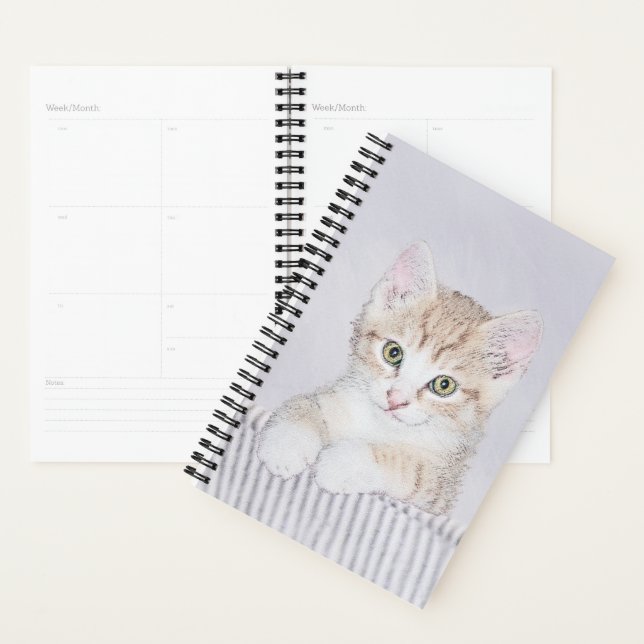 Tabby Orange Kitten Peinture - Art Chat original (Devant avec enveloppe)