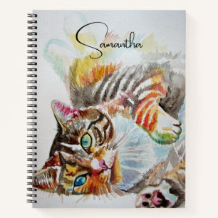Tabby tabbies Cute Chat chats Carnet aquarelle