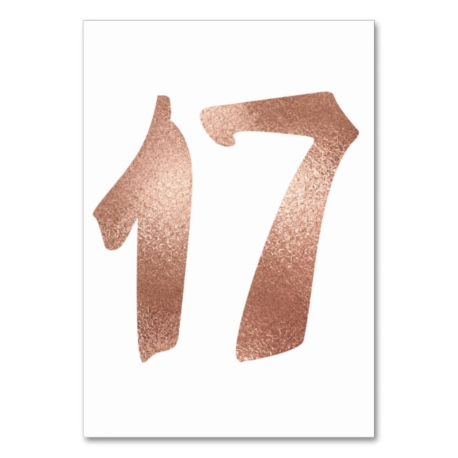 Table 17 Numéro de tableau Blanc Métallique Rose Or (Par défaut)
